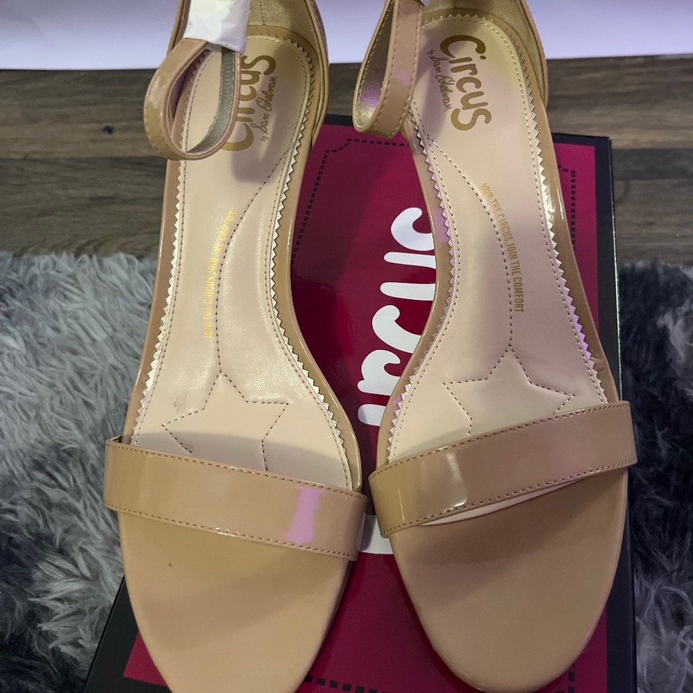 Tan strappy heels
